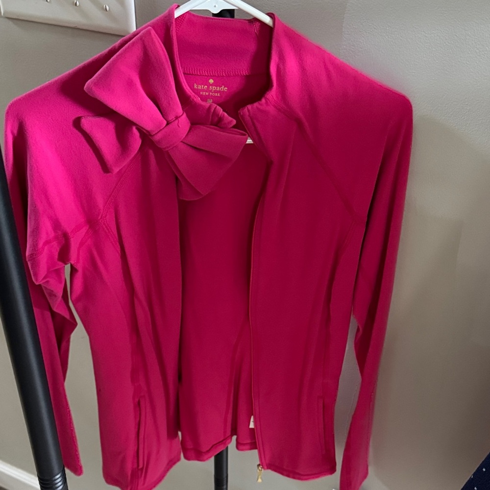 Kate Spade w/Beyond Yoga Fuchsia Bow Cardigan size small